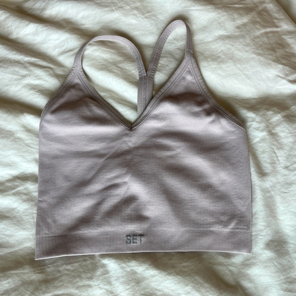 Set Active Ribbed V Bra in Light Lilac-Pink
